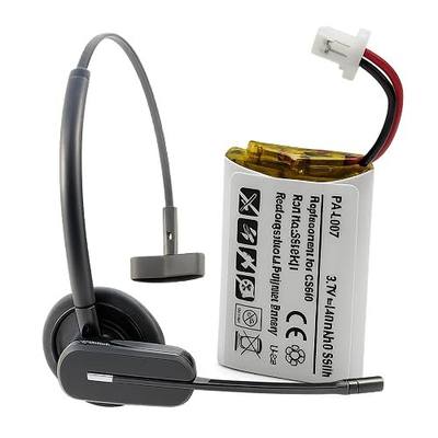 Replacement Battery for Plantronics CS540 C054 Wireless Headset Headphones Repair for 86180-01, PL-86180-01 & 84479-01, Rechargeable Li-Polymer Battery, LI-POL, 140mA
