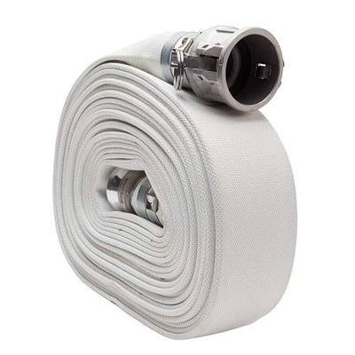 FireHoseDirect White 2 inches x 50' Single Jacket Camlock (Cam and Groove) Mill Discharge Hose