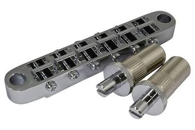 Gotoh GE103B-T Tune-O-Matic Style Guitar Bridge with Large Metic Stud Posts, Chrome