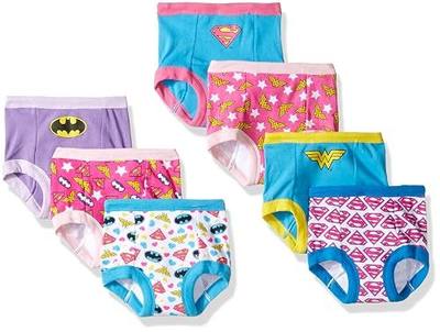 DC Comics Unisex Baby Toddler Potty Training Pants With Superman, Batman & Wonder Woman With Success Chart & Stickers