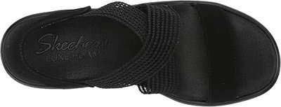 Skechers Womens Rumble Up Cloud Chaser High Wedge Cross Band Slide