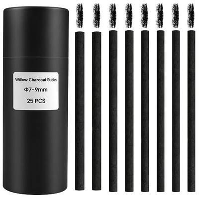 MyLifeUNIT Vine Charcoal Sticks, Willow Sketch Charcoal Pencils for Drawing, Pack of 25 (7-9 MM Dia)