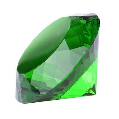 Crystal Glass Diamond Shaped Decoration, Green 60mm Jewel Paperweight,Gift Decoration Idea for Christmas, Thanksgiving (Please Identify Our Brand YARR Store)
