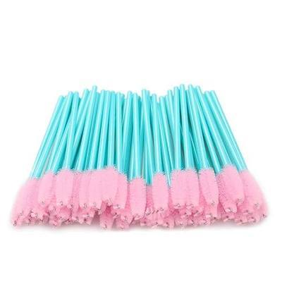 300 Pack Disposable Mascara Wands Eye Lash Brushes Eyelash Extension Tool Makeup Brush Kit, Blue/Pink