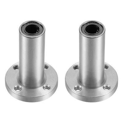 uxcell LM8UU Extra Long Round Flange Linear Ball Bearings, 8mm Bore Dia, 15mm OD, 45mm Length(Pack of 2)