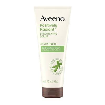 Aveeno Positively Radiant Skin Brightening Daily Facial Scrub with Moisture-Rich Soy Extract, Gently Exfoliates & Cleanses for Soft, Smooth, More Even-Toned Skin, Hypoallergenic, 7 oz