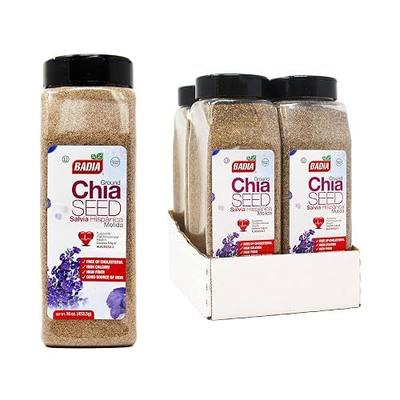 Badia Ground Chia Seeds, 16 oz (Pack of 4) – Superfood for Smoothies & Cooking – Source of Fiber, Omega-3 & Protein