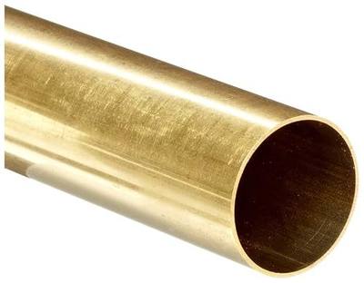 Brass C260 Seamless Round Tubing, 1/2" OD,0.472"ID, 0.014" Wall, 12" Length