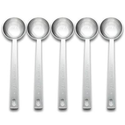 Timoo Coffee Measuring Scoop 1 Tablespoon long handle Stainless Steel spoon for Coffee, Milk Powder, Fruit Powder, Set of 5