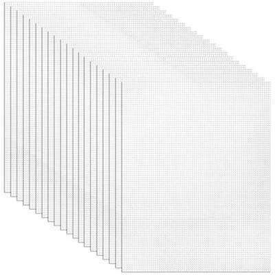 Tosnail 20 Pack 7 Count Clear Plastic Mesh Canvas Sheets for Embroidery Crafting - 10.5" x 13.5"