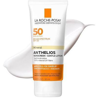 La Roche-Posay Anthelios Mineral Sunscreen SPF 50 Gentle Lotion, Broad Spectrum SPF + Antioxidants, Face & Body Sunscreen, Titanium Dioxide & Zinc Oxide, Oxybenzone Free, Oil Free
