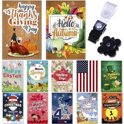 Garden Flags – Set of 12 Seasonal Garden Flags – Festive Outdoor Garden Flags for 12 Monthly Holidays – Yard Flags Made of Sturdy Polyester with Flag Stopper and Mount Included – 12x18 Inches Size