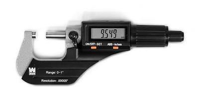 WEN 10725 Standard and Metric Digital Micrometer with 0 to 1-Inch Range, .00005-Inch Accuracy, LCD Readout and Storage Case