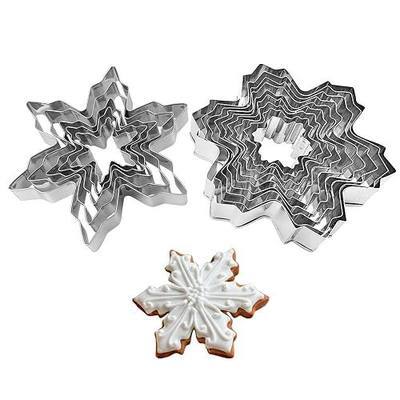 Snowflake Cookie Cutters Metal Cake Cutters for Fondant Decorating Fruit Cutter Sandwich Cutter Kids Biscuit Cutter and Bread Cutter 2 Set 14 PCS