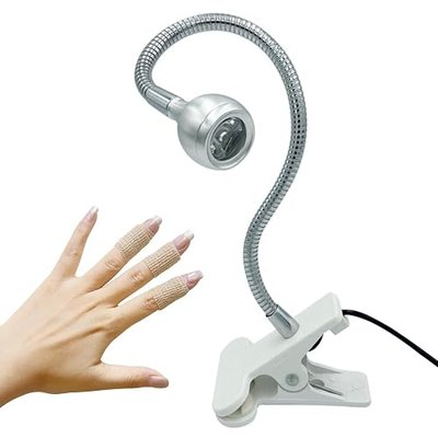 Big Chip 395nm UV LED Black Light fixtures with Gooseneck and clamp for UV Gel Nail,Beetles Gel Polish, Portable UV Blacklight 5V USB Input (Sliver 2W)