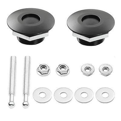 STETION Quick Release Latch License Plate Lock Clip 1.25" Diameter Aluminum Alloy Car Hood Pins Lock Clip Kit for Bumper Hood License Plate (2 Pack - Black)