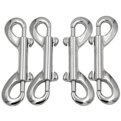 DGOL 5 pcs Silver Strong Double Ended Bolt Snaps Hook Zinc Alloy Fastener Clips 3-1/2 inch Long
