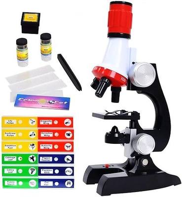 Little World Kids Microscope with LED Light - 100X/400X/1200X Magnification | Beginner science kit, monocular view, educational STEM gift for ages 5-12, Black