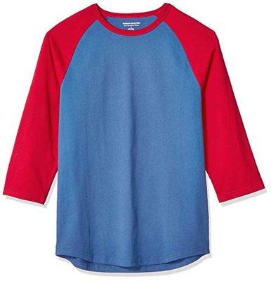 Amazon Essentials Men's Slim-fit 3/4 Sleeve Baseball T-Shirt