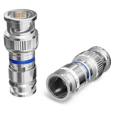 THE CIMPLE CO - BNC Compression Connector for RG6 Coaxial Cable - Male RG6 BNC Connectors for Security Cameras, CCTV, SDI, HD-SDI - Coax Cable Ends 25 Pack