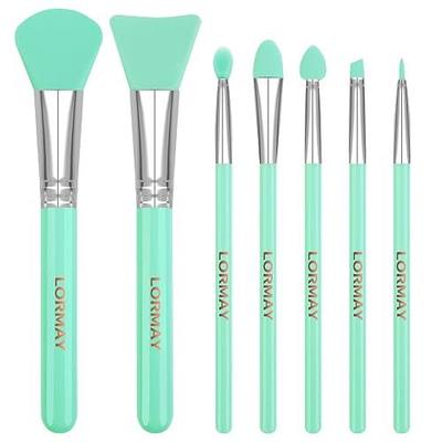 LORMAY 7-Piece Silicone Brush Set for UV Resin Crafts and Makeup, Green | Easy Clean for DIY Epoxy Art and Makeup, Soft Reusable Tools, Gentle Applicator Suitable for All Skin Types