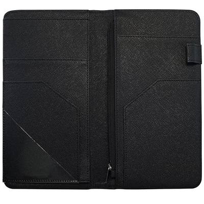 Mymazn Server Book with Zipper and Magnetic Pocket Waitress Book Waiter Book Wallet Restaurant Waitstaff Organizer Fit Server Apron with Money Pocket 4.7" X 9" (Black)