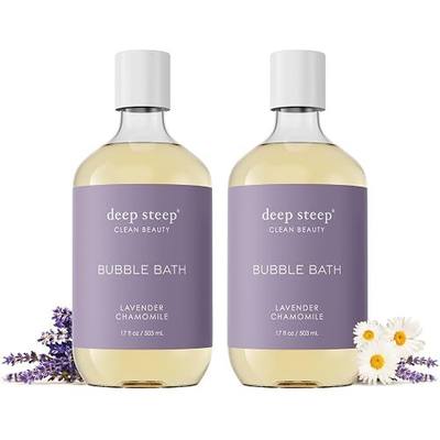 Deep Steep Bubble Bath, Lavender Chamomile 17 oz (Pack of 2) – Hypoallergenic, Clinically Tested Soothing Soak with Shea Butter & Argan Oil – Sulfate-Free