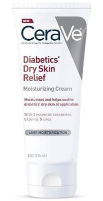 CeraVe Moisturizing Cream for Diabetics’ Dry Skin, Urea Cream with Bilberry for Face and Body, Fragrance Free & Paraben Free, 8 Ounce