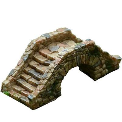 Garden Decoration Resin Craft Mini Bridge Outdoors Artificial Bridge Set Arch Plank Bridge Rockery Bonsai House Garden Decor Fish Tank Ornament Micro Landscape Gift