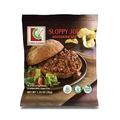 Little's Cuisine Sloppy Joe Seasoning Mix, Non-GMO & Sugar Free Sloppy Joe Mix, Gluten Free Seasoning Blend for Ground Beef, Turkey or Plant-Based Protein, Quick Family Dinner Mix, Kosher (Case of 4)
