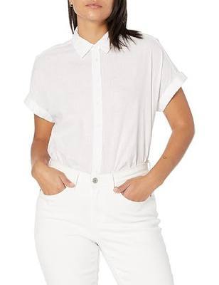 Amazon Brand - Daily Ritual Women's Oversized Broken-In Cotton Short Sleeve Shirt
