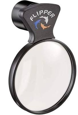 Flipper DeepSee 4" Magnetic Aquarium Viewer – Optical-Grade Magnifying Lens for Glass & Acrylic Tanks up to 5/8" Thick – Hands-Free Underwater Viewing for Fish, Corals & Aquarium Photography – Black