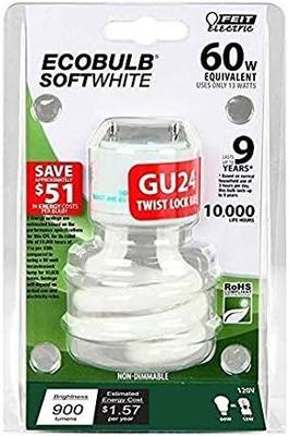 Feit 13-watt Mini Twist Soft White GU24 Base 60-watt Equivalent Light (Soft White)