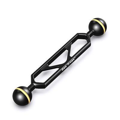 Sea frogs 6 Inch Dual Ball Arm for Underwater Lighting, Aluminum Alloy | Double Ball Joint Mount for Camera Tray, Video Light & Strobe Positioning