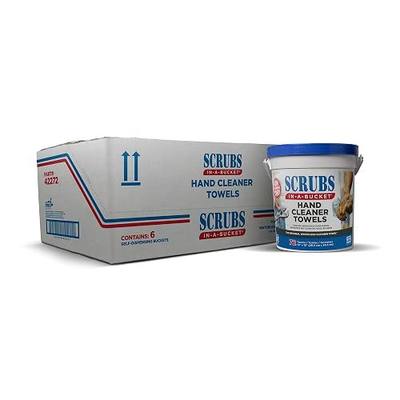 SCRUBS 42272 Hand Cleaner Towels, 10 X 12, Blue/white, 72/bucket, 6 Buckets/carton
