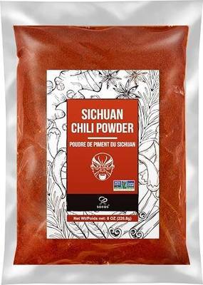 Soeos Red Chili Powder, 8oz (226g), Premium Sichuan Dried Chili, Non-GMO, No Additives, Natural Spicy Seasoning for Pizza, Pasta & Cooking