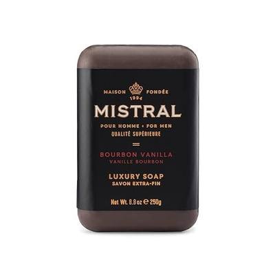 Mistral Bourbon Vanilla Luxury Bar Soap for Men, Natural Soap Bar, 8.8 oz | Men’s Natural Soap Bar, Paraben, Phthalates Free, Moisturizing & Triple-Milled Natural Soap for Men, Large, Made in France
