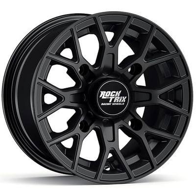 RockTrix RT104 12x7 ATV Wheels 4x110 Matte Black 5+2 Offset, 12 Inch Rims for IRS Compatible with Honda Foreman Rancher, Fits Yamaha Grizzly Kodiak Rhino Wolverine Viking, Also Fits Suzuki King Quad