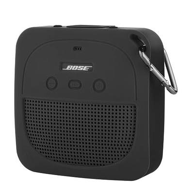 Silicone Case Sleeve Compatible with Bose SoundLink Micro Waterproof Portable Speaker, Full Protective Stand Up Case Shockproof Travel Carry Case with Carabiner (Dark Gray)