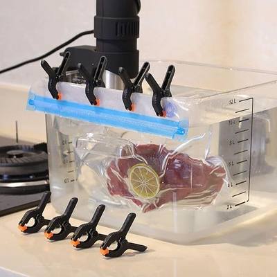 Blulu 8 Pack Sous Vide Cooking Clips for Immersion Circulator Sous Vide Clips for Keeping Bags Submerged and Prevent Floating Compatible with Anova, Chefsteps Joule, Gramercy Kitchen, Gourmia