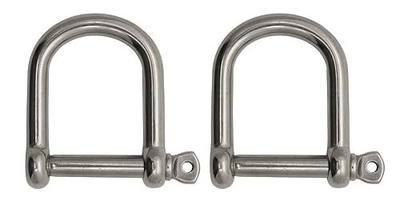 Extreme Max 3006.8231.2 BoatTector Stainless Steel Wide D Shackle - 3/8", 2-Pack