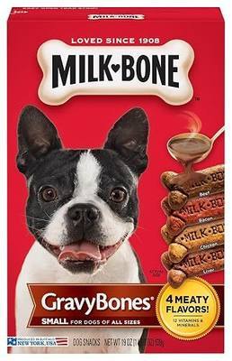 Milk-Bone Gravy Bones Dog Treats, 4 Meat Flavors Variety Pack, 19 Ounce Box