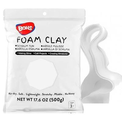 BOHS White Modeling Foam Clay Lite - 500 Grams, Squishy,Soft, Air Dry -for Flower Mirror,Cosplay,Fake Bake, Slime Supplies- 1.1 Lbs