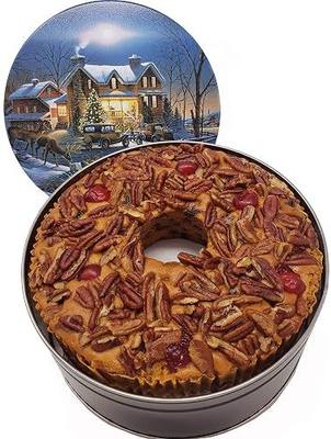 Jane Parker Fruitcake Bourbon & Rum Fruit Cake 3 Pound (48 Ounce) Ring in a Collectible Holiday Tin-Holiday-Christmas Cake-The Best Fruitcake You Can Buy