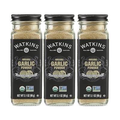 Watkins Gourmet Organic Spice Jar, Garlic Powder, 3.1 Ounce Jar, 3 Count
