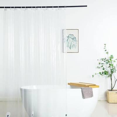 Clear Shower Curtain Liner 72 x 75 inch, PEVA Heavy Duty Shower Liner with 3 Weights, Transparent, 100% Waterproof