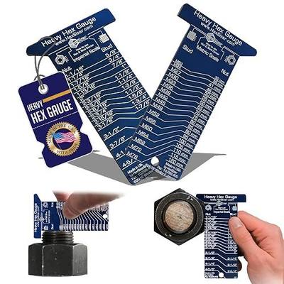 HexSizer Heavy Hex Gauge, High Temp Nut & Bolt Sizer, 1-1/16 to 4-5/8 | Withstands 1000F+; one-flat measurement; the pipefitter & millwright's go-to hex gauge tool