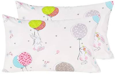 J-pinno Rabbit Bunny Cute Cartoon 2 Pcs Pillowcase Standard 100% Natural Cotton 20" X 30" Pillowcase for Kids Toddler Boys Girls Bedding Decoration (15)