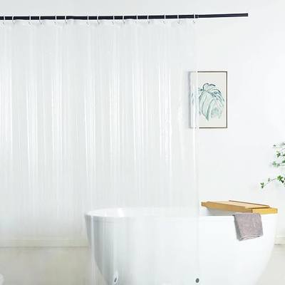 Extra Wide Shower Curtain Liner 108 x 72, Waterproof Heavy Duty Clear Vinyl Shower Liner for Bathroom and Bathtub, 18 Plastic Hooks