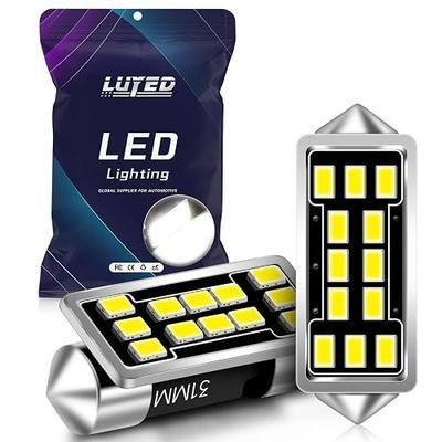 DE3175 DE3021 LED Dome Light Bulbs 640 Lumens Extremely Bright 3020 12-EX Chipsets 1.25 inches 31mm DE3022 3175 LED Bulbs for Interior Map Door Lights,Xenon White,Pack of 2